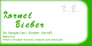 kornel bieber business card